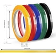 thumbnail image 2 of HUSERYT Ruban Graphique Autocollant pour Tableau Blanc, 5 Rouleaux de Ruban pour Tableau Blanc 6mm, Assortiment de 5 Couleurs, 66m par Rouleau, 2 of 5