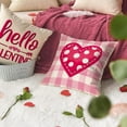thumbnail image 4 of Hello Valentine''s Day Decorative Throw Pillow Covers 18 x 18 Set of 4, Pink Love Heart Truck Hugs Kisses Arrow Cushion Case Decor, Plaid Check Polka Dot Farmhouse Home Decoration for Sofa Couch, 4 of 5
