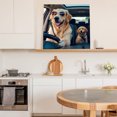 thumbnail image 6 of Summer Funny Wall Art Painting on Canvas, Modern Driving Dog Print Canvas Art Home Prints Wall Art Framed Modern Artwork for Living Room Bedroom Wall Decor 20x20in, 6 of 9