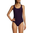 thumbnail image 3 of Lands' End Women's Chlorine Resistant Texture High Leg Soft Cup Tugless Sporty One Piece Swimsuit, 3 of 3