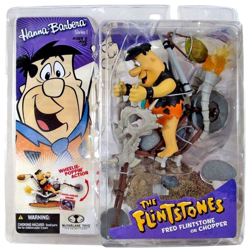 McFarlane Hanna-Barbera Series 1 Fred Flintstone on Chopper Action Figure -  