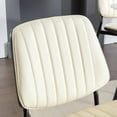 thumbnail image 6 of Hassch Modern Mid-Century Dining Chairs Set of 2, Faux Leather Upholstered Side Chairs with Walnut Bentwood Back and Metal Legs, for Home Office, Living Room, Kitchen, Dining Room (Beige), 6 of 9