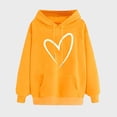thumbnail image 2 of TRUBKH hoodies for women Fleece Sweatshirts womens long sleeve tops comfrt hoodie graphic hoodie Hooded Sweatshirt With Pockets And Featuring A Heart Shaped Printed Sweatshirt Orange 2XL, 2 of 3