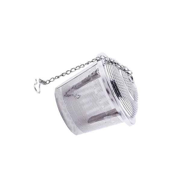 sweethay Filtro de té, máquina de sopa de acero inoxidable, colador de té de bola de condimento de malla de acero para café con tapa y cadena Teteras No.05 sweethay JJ5789-05