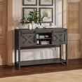 thumbnail image 6 of Aukfa 46" Farmhouse Console Table with Storage Shelf & Sliding Barn Doors, Wood Entryway Table with Storage for Living Room, Hallway, Foyer, Dark Gray, 6 of 8