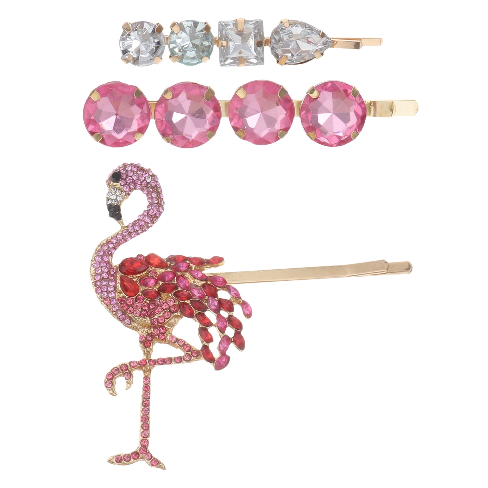3Pcs Rhinestone Hairpins Attractive Hair Clips Flamingo Bang Clips Unique Headdress for Women Girls 3Pcs Rhinestone Hairpins Attractive Hair Clips Flamingo Bang Clips Unique Headdress for Women Girls