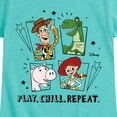 thumbnail image 3 of Toy Story - Play Chill Repeat - Toddler & Youth Girls Short Sleeve Graphic T-Shirt, 3 of 5