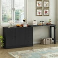 thumbnail image 5 of MIDOQIN Innovative Sideboard Buffet Cabinet with Adjustable Pull-Out Top Wood Accent Entryway Console Buffet Table, Coffee Bar Cabinet for Study, Entryway, Living Room, 5 of 15