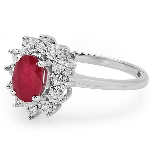 Dazzlingrock Dazzlingrock Collection Kate Middleton Diana Inspired 10k Diamond Ruby Engagement Ring 1 1 4 Ct White Gold Size 6 5 Walmart Com Walmart Com