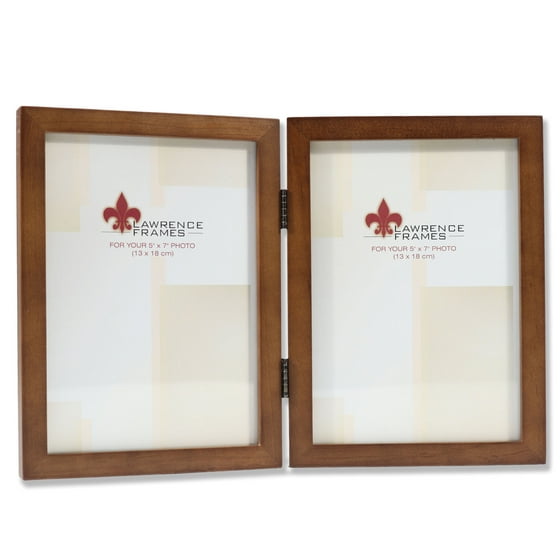 766057D Nutmeg Wood 5x7 Hinged Double Picture Frame - Walmart.com