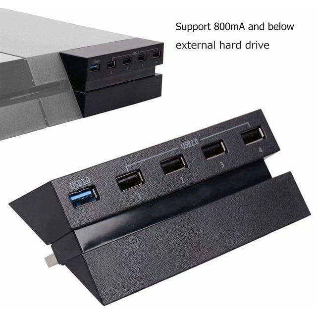 5 Port HUB for PS4, USB 3.0 High Speed Charger Controller Splitter Expansion for Playstation 4 PS4 Console, Not for PS4 Slim, PS4 PRO