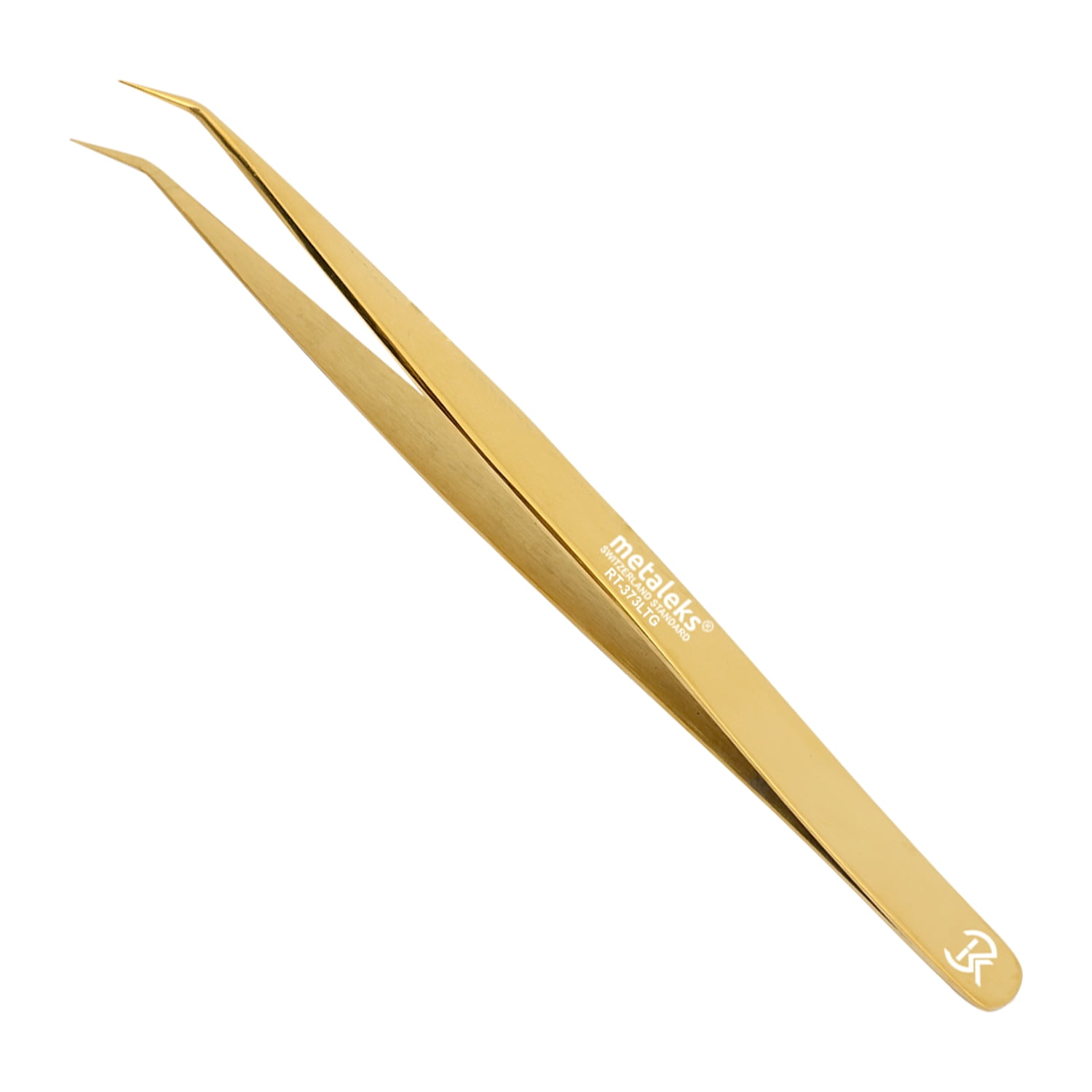 14CM Eyelash Extension Tweezers In Japanese Stainless Steel  Golden Titanium Coated With Magnetic Kit