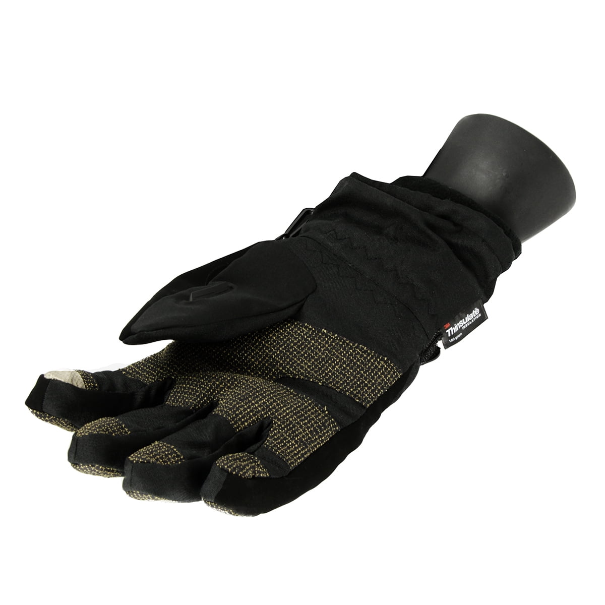 Women's Black Softshell Thinsulate Touchscreen Ski Freestyle Gloves - Medium
