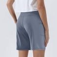 thumbnail image 6 of Kopltyrfg Women's High Waisted 9" Shorts with Zipper Pockets Athletic Workout Long Shorts for Women Knee Length Light Blue XL, 6 of 6
