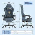 thumbnail image 4 of SOONTRANS Velvet Fabric Gaming Chair with Footrest, High Back Ergonomic Gamer Chair for Adult, Comfortable Video Game Chair with Massage Lumbar Cushion, Reclining Office Computer Desk Chair,Grey, 4 of 10