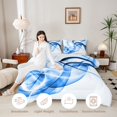 thumbnail image 3 of Manfei Abstract Artwork Twin Comforter Sets, Gradient Bedding Set, Blue, Gray Reversible 2pcs, 1 Comforter and 1 Pillowcase, 3 of 6