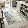 thumbnail image 2 of Cydiria Modern Abstract Fuzzy Faux Wool Area Rug,2' x 3', Blue, 2 of 9