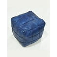 thumbnail image 3 of BBH Homes Black Leather Pouf Ottoman Square Shape Model BBBACPF0022, 3 of 8