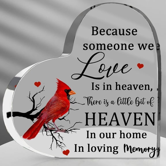 Red Cardinal Christmas Gifts Sympathy Gift Memorial Acrylic, Bereavement Gifts Ideas for Loss of Daughter Son Father Mother, in Memory of Loss of Loved One for Table Centerpieces Remembrance