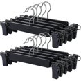 thumbnail image 1 of 10 Pcs Pants Hangers, Clip Hangers, Plastic Hangers, Pant Hangers With Clips, Strong Non-slip Clips, For Skirts, Jeans, Pants (black), 1 of 5