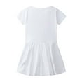thumbnail image 2 of LittleSpring 5T Toddler Girls Cat Dress Short Sleeve White Dress Summer Casual A-Line Crewneck Cute, 2 of 7