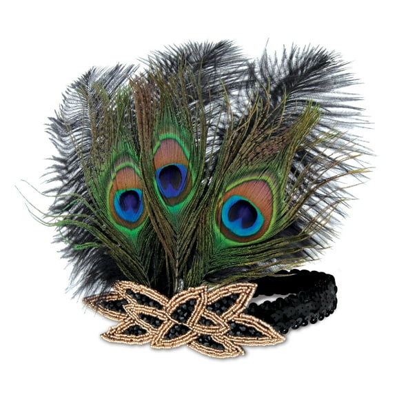 Flapper Peacock Headband, (1/Pkg)