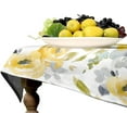 thumbnail image 4 of Spring Summer Tablecloth, Watercolor Bright Yellow Blue Wild Flowers Abstract Botanical Print Table Cover for Party Picnic Dinner Decor 60x84in, 4 of 6