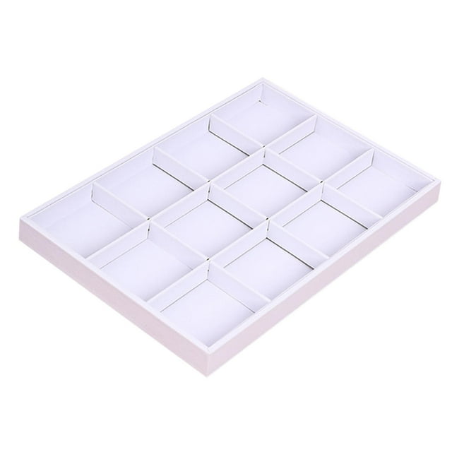 Bandeja de joyería, soporte de joyería de aleación de aluminio y cuero PU, bandeja de almacenamiento de joyería, organizador de joyería, bandeja de 12 rejillas