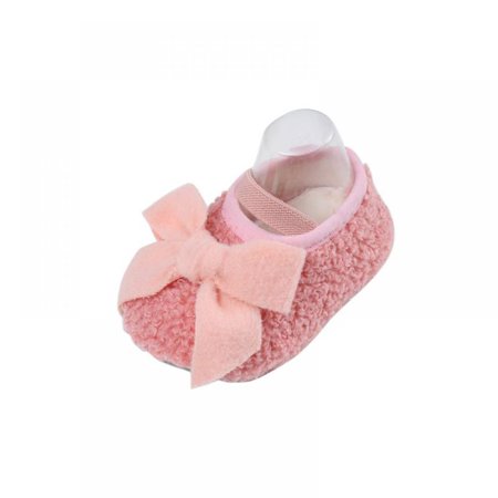 

Baby Toddler Shoes Girl Baby Plush Bow Single Shoes + Hairband Two-piece Set