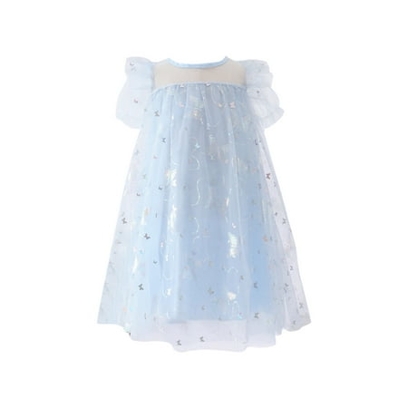 

Toddler Girls Dresses Fly Sleeve Star Moon Paillette Princess Dress Dance Custome Party Ruffles Dresses Clothes Baby Girl Clothes