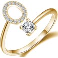thumbnail image 1 of GHSDFBB Initial Letter Ring for Women Girls Gold Stackable Alphabet Rings with Initial Adjustable Crystal Inlaid Initial Rings Bridesmaid Gift, 1 of 6