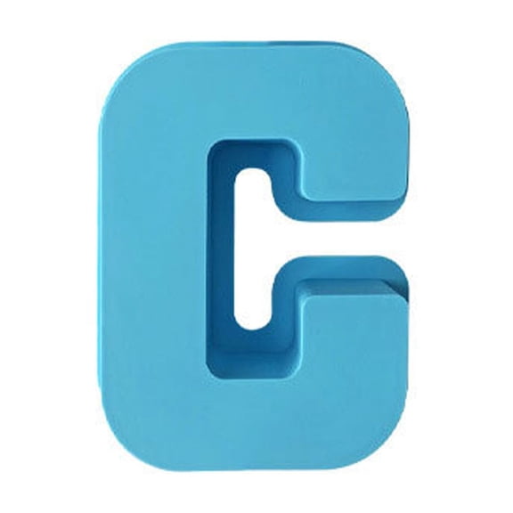 Diceymbol Alphabet Cake Soap Mould, 4.5 Inch Flexible Blue Silicone Craft DIY Mold