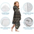 thumbnail image 7 of Brown Geometric Triangle Square Pattern Hooded Bath Towel，60"x35" for Ages 3 To 12 Kids, Quick Dry Lightweight Soft Microfiber Hood Beach Towel Cover Up for Kids, 7 of 7