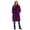 Dark Berry, variant on Women's Plus Size Knee Length Puffer Coat