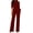 Wine, variant on Staron Women's Casual Jumpsuit Pants Fashionable Solid Color Comfortable Standing Collar Wide Leg Sleeveless All Season Loose Fit, Wine XXL
