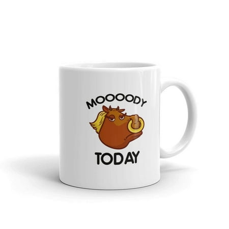 

Humor Novelty Mooody Today Cow Bad Mood 11 oz Coffee Tea Mug Cup