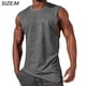 thumbnail image 2 of Camisetas sin mangas grises sin mangas para hombre, cuello redondo, camisa holgada sólida, camisetas deportivas de entrenamiento, camisetas sin mangas para correr Zhivalor BST3052091-2, 2 of 6