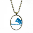 thumbnail image 1 of Blue Ocean Friendly Dauphin Pattern Collier Vintage Chaîne Perle Pendentif Bijoux Collection, 1 of 3
