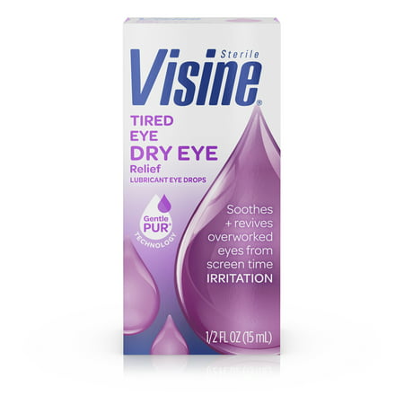 Visine Tired Eye Dry Eye Relief Eye Drops, 0.5 fl. (Best Eye Drops For Computer Strain)