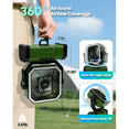 thumbnail image 2 of Rechargeable Camping Fan 20000mAh with LED Light & Bluetooth Speaker, Portable Oscillating Tent Fan with Remote, 4 Speeds, Hanging Hook for Camping, Outdoor Travel, RV, Picnic, Fishing, 2 of 7