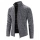 thumbnail image 4 of Suéter grueso de talla grande con forro polar para otoño e invierno, cárdigan de cuello alto, suéter casual coreano, abrigo para hombre, 4 of 5