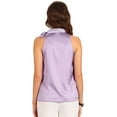 thumbnail image 4 of DARING DIVA Bow Tie Neck Solid Work Blouse Top L Light Purple, 4 of 6
