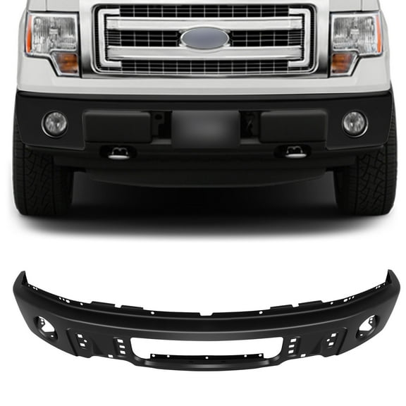 ECCPP Front Bumper Black With Fog Light Holes Fits For 2009-2014 for Ford For F-150