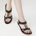 thumbnail image 6 of Ecetana Women Sandals Flats Sandals for Women Comfortable Elastic Ankle Strap Beach Shoes, 6 of 8