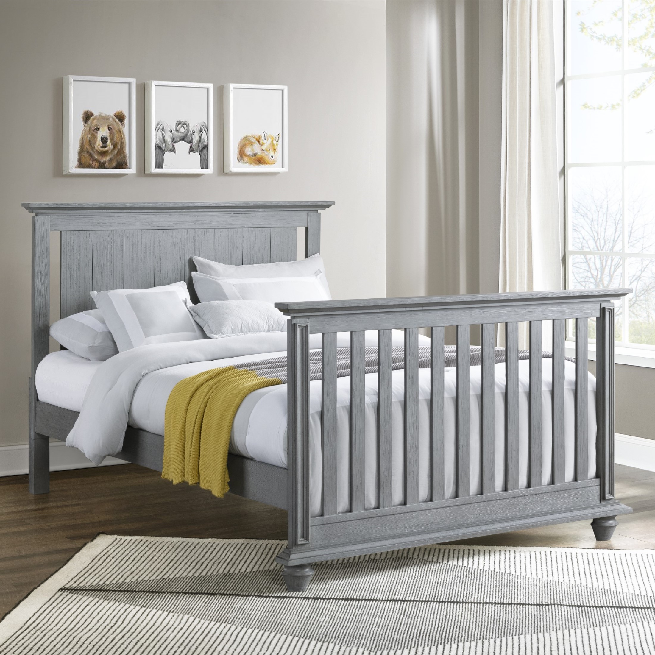 Oxford Baby Langston 4-in-1 Convertible Crib, Graphite Gray, Wooden Crib - image 2 of 11