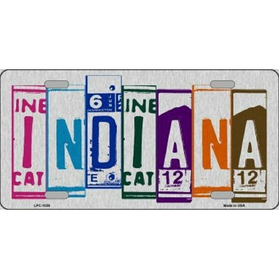 INDIANA BRUSHED NOVELTY LICENSE PLATE TAG - Aluminum ( 12 inch x 6 inch )