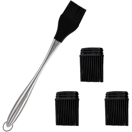 

Silicone Brushes for Kitchen Grill Baking 4 PCS Grill Brush Stainless Steel Silicone Heat Resistant BBQ Baking Brush Silicone Black Kitchen Brush Oil Silicone Set for BBQ Baking Cooking Soft