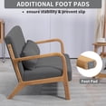 thumbnail image 4 of BIGWOO Leisure Loverseat Sofa with Solid Wood Armrest Modern Chair, 2 Seater Dark Gray, 4 of 8