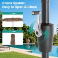 thumbnail image 5 of FOROUTIA 13ft Solar LED Patio Umbrella, 12-Rib Double-Sided Outdoor Umbrella with Crank, 99% UV Protection Water Resistant Market Umbrella for Pool, Backyard, Garden, Khaki (Base Not Included), 5 of 6