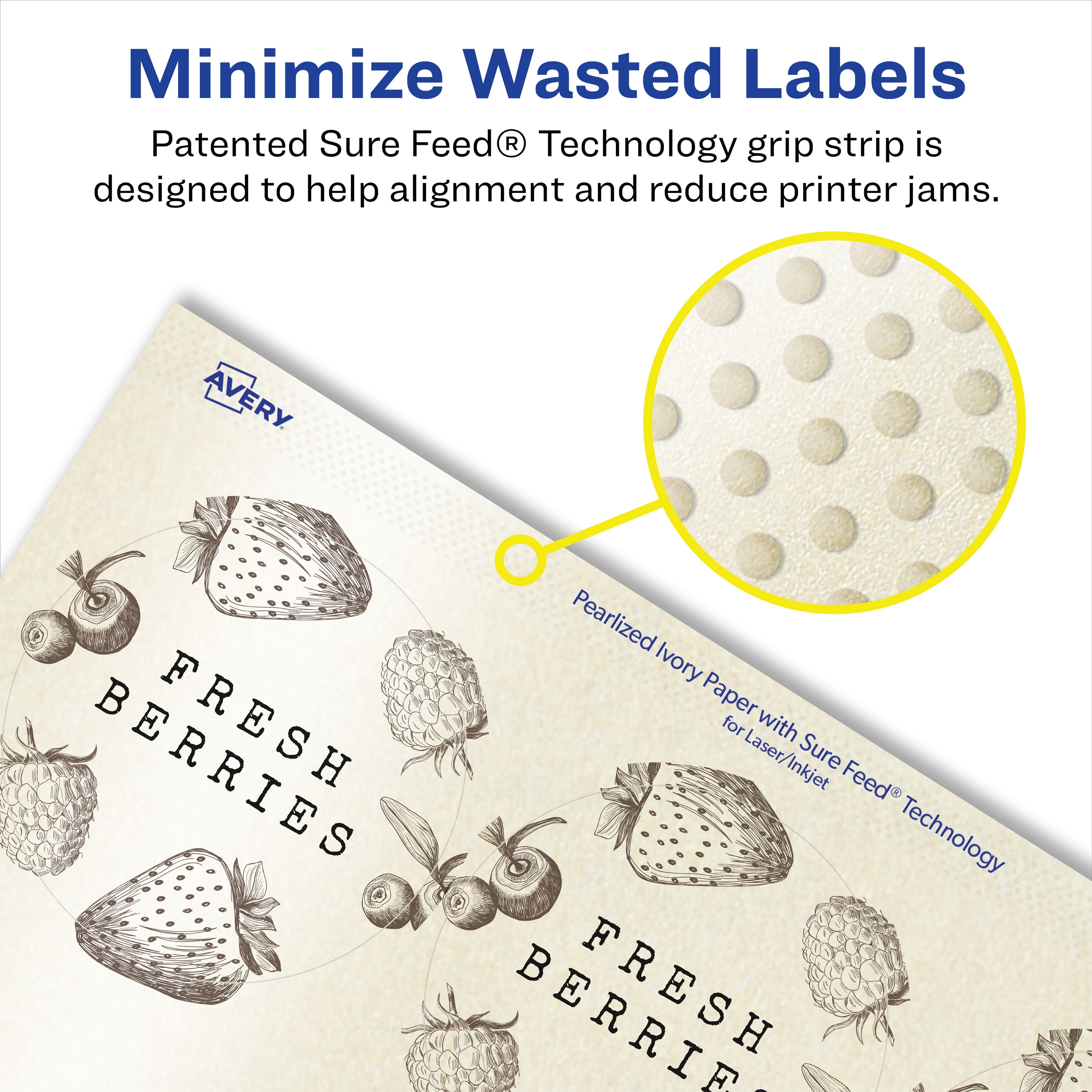 Avery Pearlized Ivory Round Labels, 2.5" Diameter, 90ct